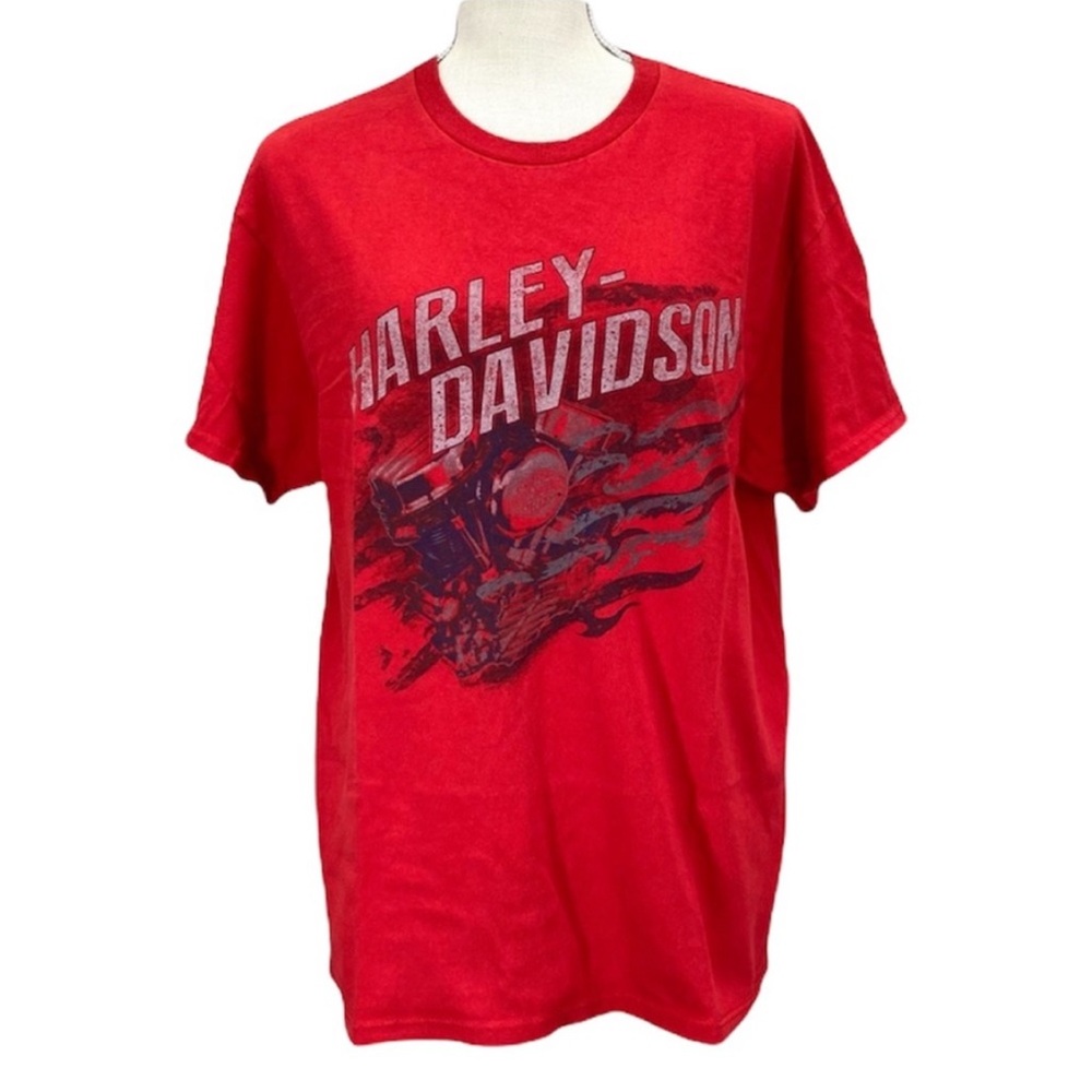 HARLEY-DAVIDSON Men’s/Unisex Red Short Sleeve Graphic Tee Shirt Size Large